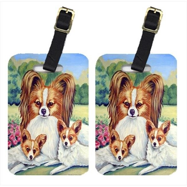 Carolines Treasures Carolines Treasures 7042BT Papillon Mommas Love Luggage Tags; Pack - 2 7042BT - main